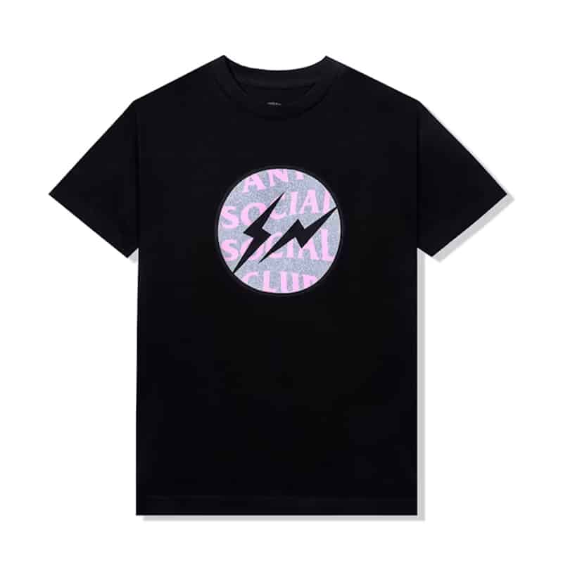 Anti Social Social Club x Fragment Called Interference Tee Black/Pink Front