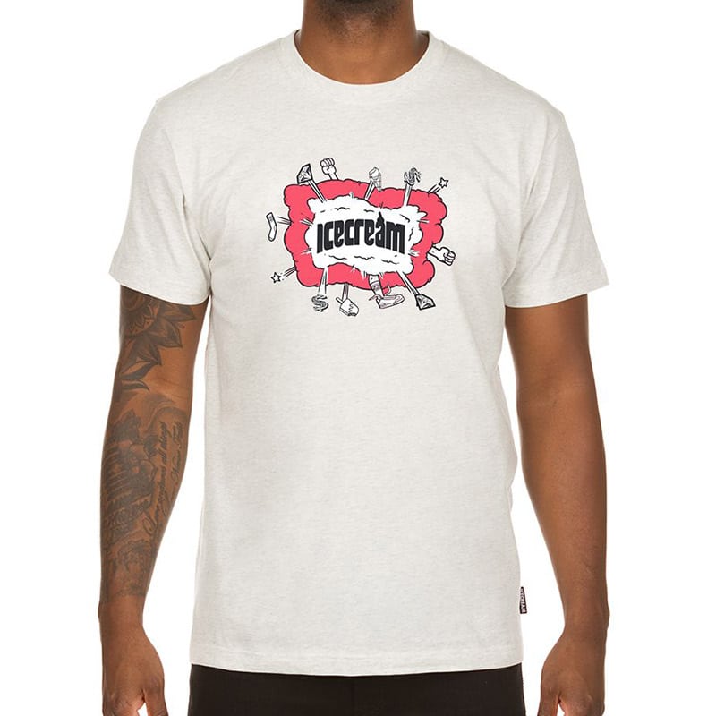 Ice Cream Fight SS Tee Heather Grey
