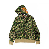 Bape ABC Green Camo Shark Full Zip Hoodie - 210000091781 Hidden Hype Clothing