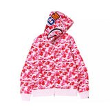Bape ABC Pink Camo Shark Full Zip Hoodie - 210000091782 Hidden Hype Clothing