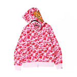 Bape ABC Pink Camo Shark Full Zip Hoodie - 210000091782 Hidden Hype Clothing