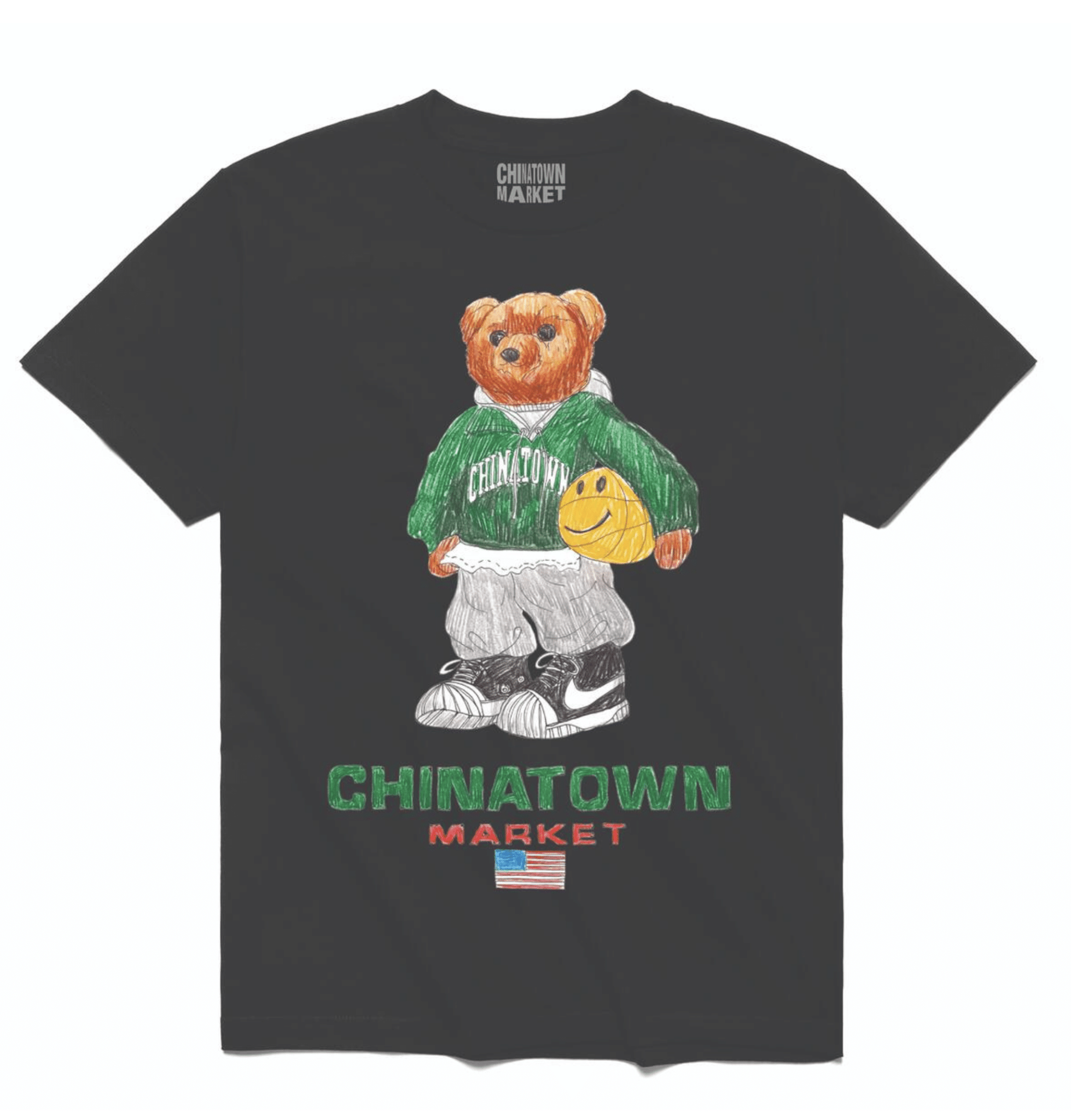 Chinatown Market Smiley Sketch Basketball Bear Tee - 210000048287 Hidden Hype Clothing