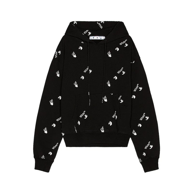 Off White All Over Logo Pullover Hoodie - 210000089237 Hidden Hype Clothing