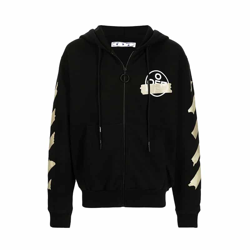 Off White Arrows Logo Zip OS Hoodie - 210000087268 Hidden Hype Clothing