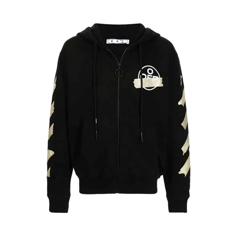 Off White Arrows Logo Zip OS Hoodie - 210000087268 Hidden Hype Clothing