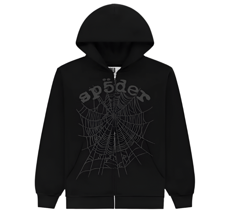 Sp5der OG Web V2 Phantom Zip Up Hoodie - 210000095948 Hidden Hype Clothing