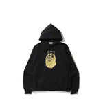 Bape Jewelry Motif Wide Pullover Hoodie Black - Front