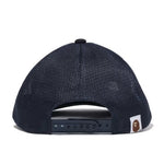 Bape NYC Logo Trucker Hat Blue Camo - Back