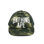 Bape NYC Logo Trucker Hat Green Camo - Front