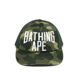 Bape NYC Logo Trucker Hat Green Camo - Front