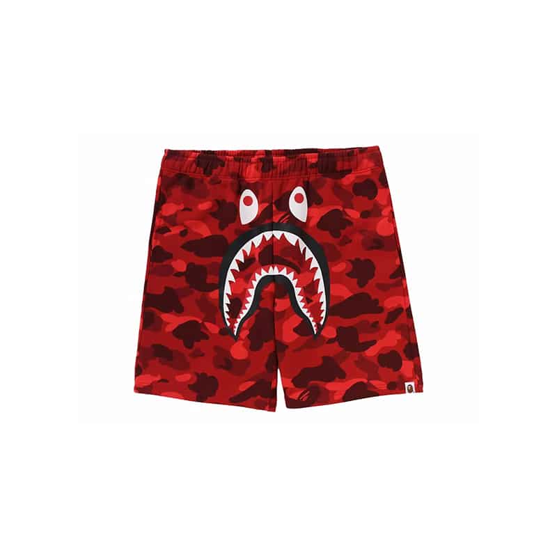 Bape Sweat Shorts Red Camo Front