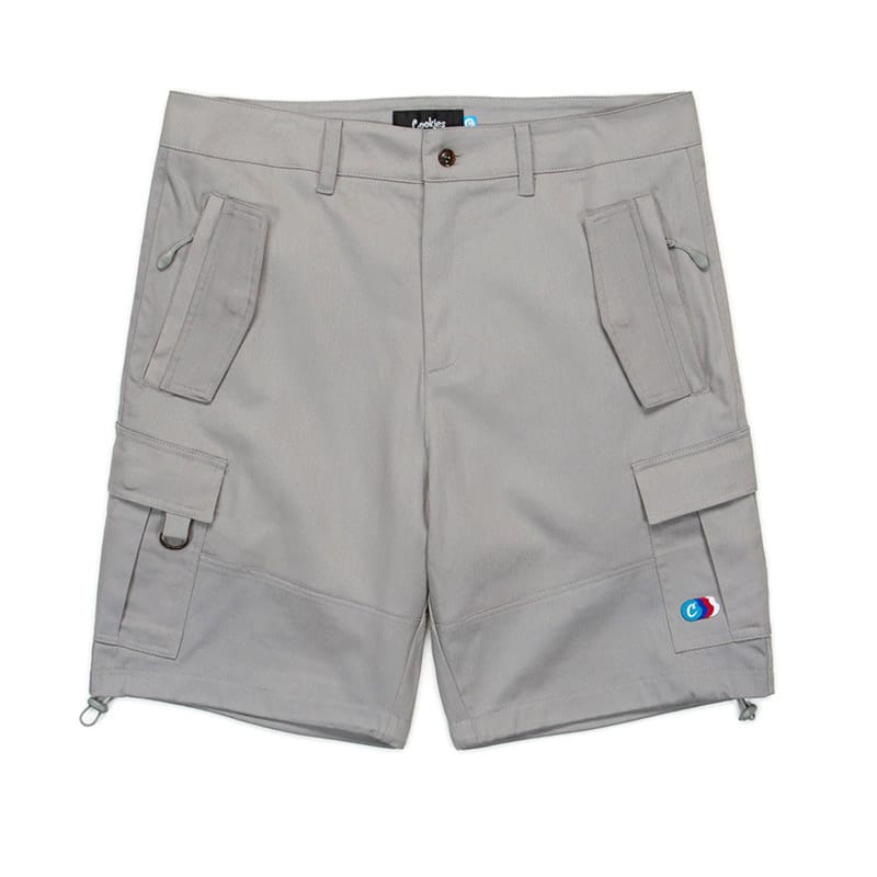 Cookies Back To Back Herringbone Cargo Shorts Grey