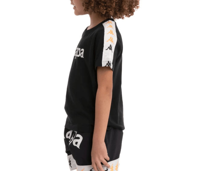 Kids Kappa Banda Deto 2 Tee Black Smoke Side