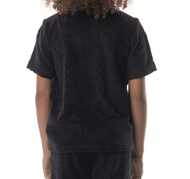 Kids Kappa Logo Tape Efro Tee Black Orange White Back