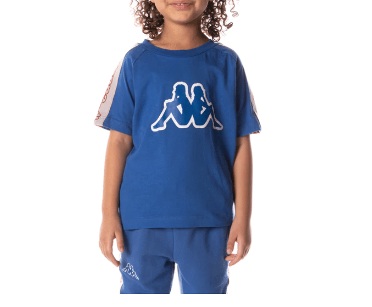 Kids Kappa Logo Tape Davirec Tee Blue Lapis