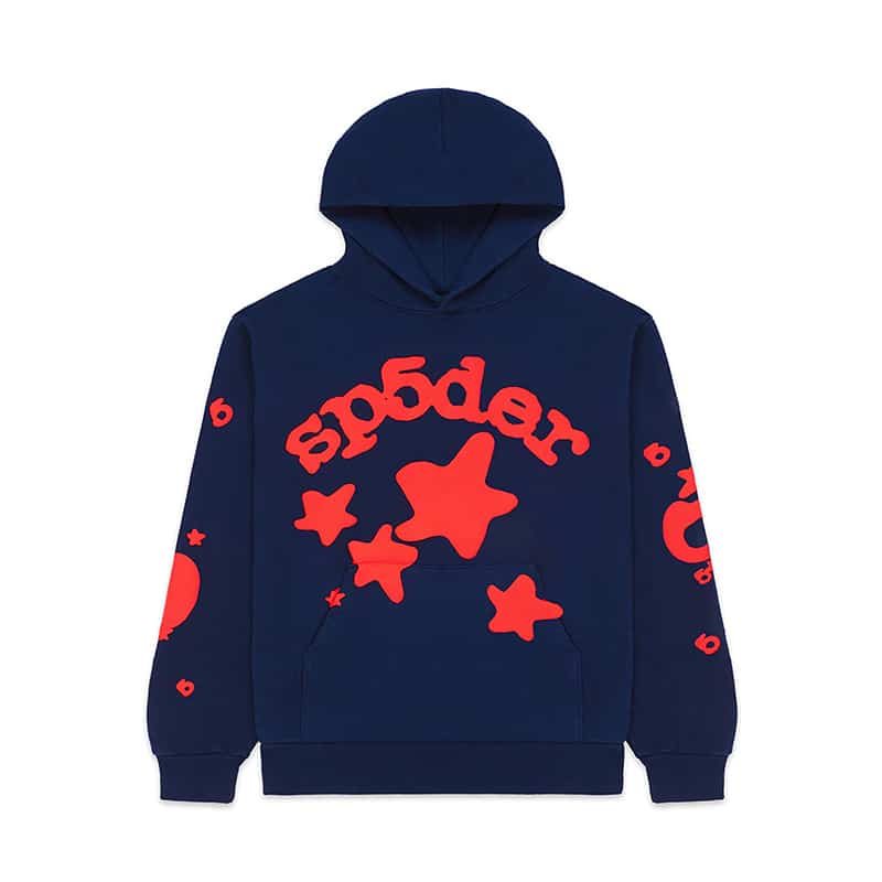 Sp5der Beluga Hoodie Navy - Front