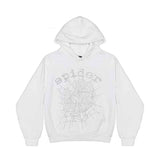 Sp5der OG Rhinestone Logo Hoodie White