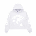 Sp5der Womens Cropped Beluga Hoodie Heather Grey