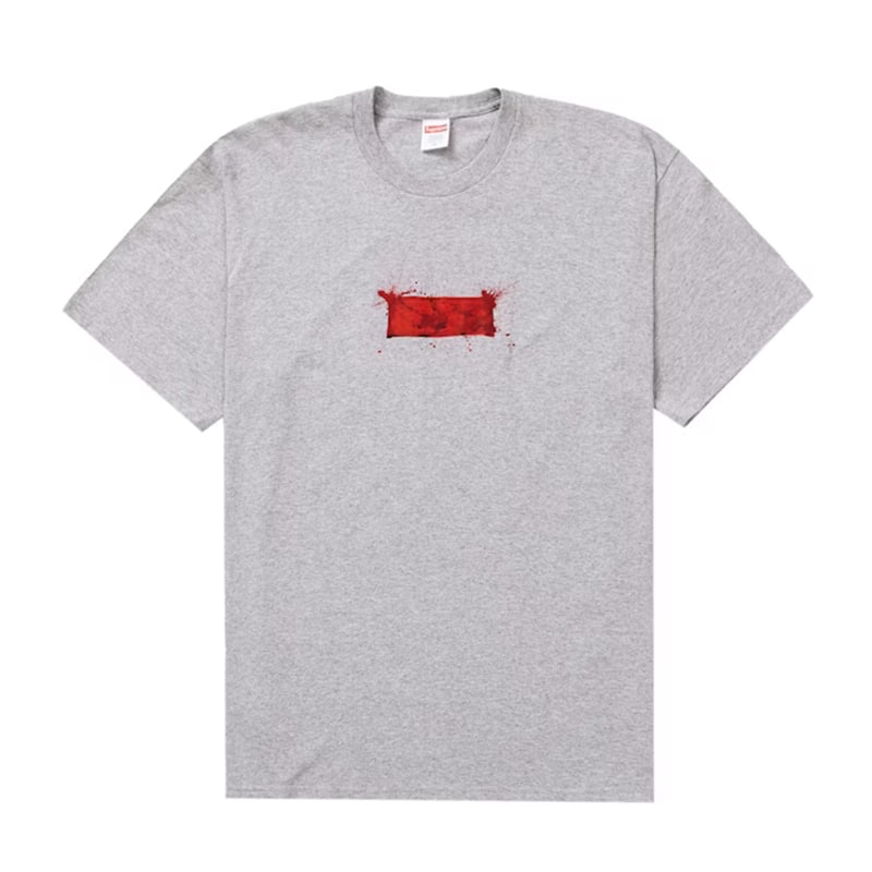 Supreme Ralph Steadman Box Logo Tee Heather Grey Front
