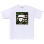 Bape Ape Face Green Camo Tag Logo Tee - 210000098723 Hidden Hype Clothing