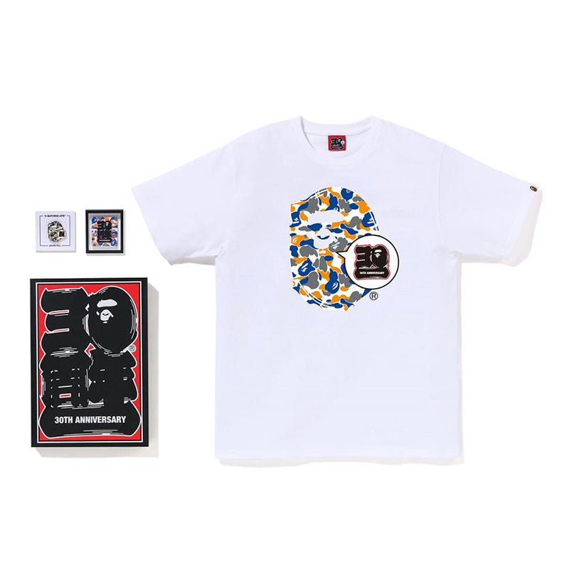 Bape Ape Head 30th Maebashi Orange/Blue Camo Tee - 210000091950 Hidden Hype Clothing