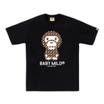 Bape Baby Milo Brown Sta Houndstooth Tee - 210000094318 Hidden Hype Clothing