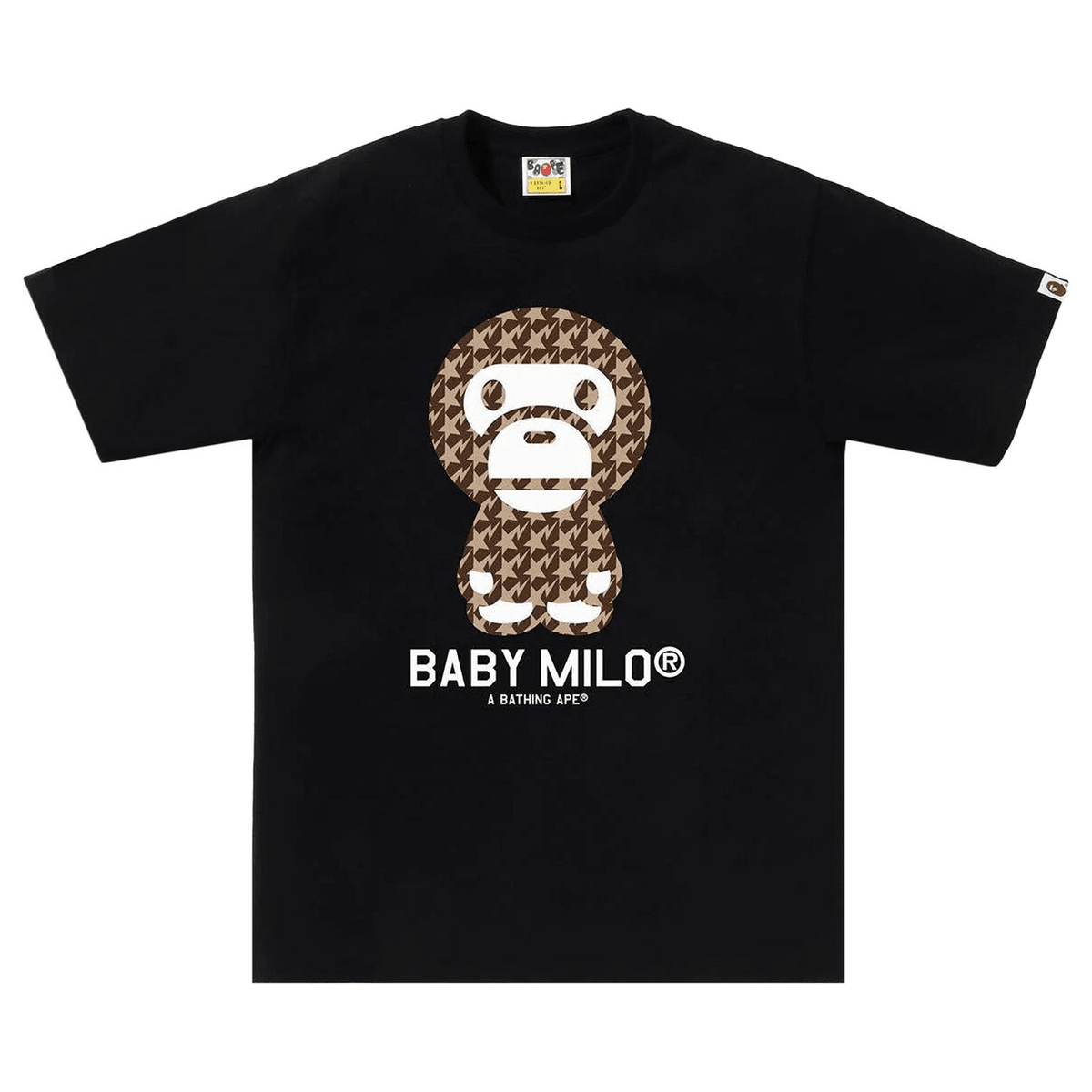 Bape Baby Milo Brown Sta Houndstooth Tee - 210000092538 Hidden Hype Clothing
