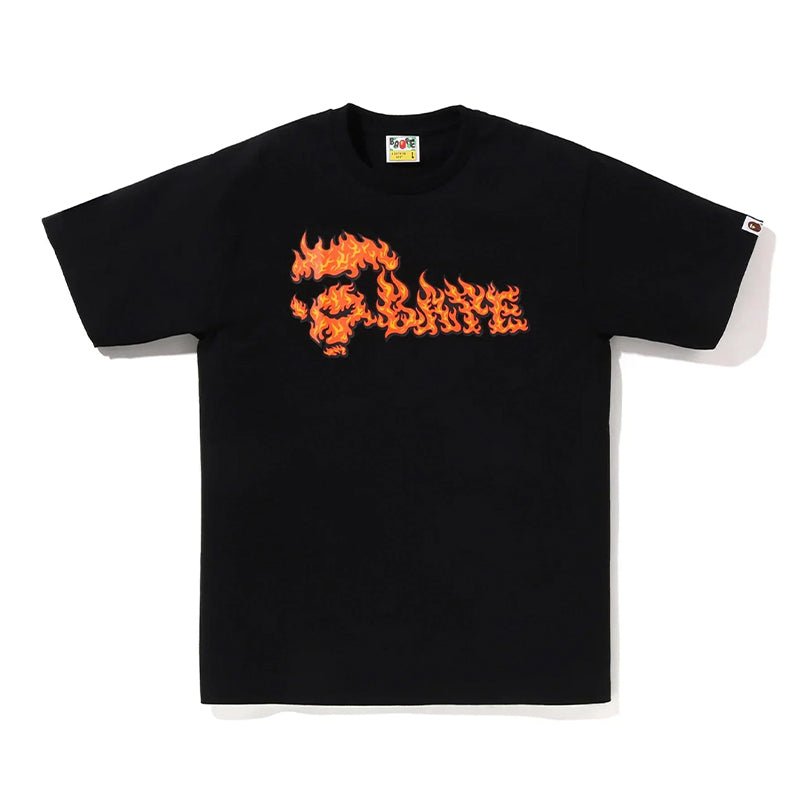 Bape Black & Red Flame Ape Face Tee - 210000096132 Hidden Hype Clothing