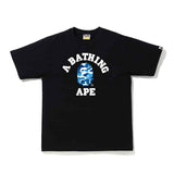 Bape College ABC Blue Camo Logo Text Tee - 210000078717 Hidden Hype Clothing