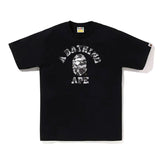 Bape College Heather Gray Camo Text Tee - 210000094321 Hidden Hype Clothing