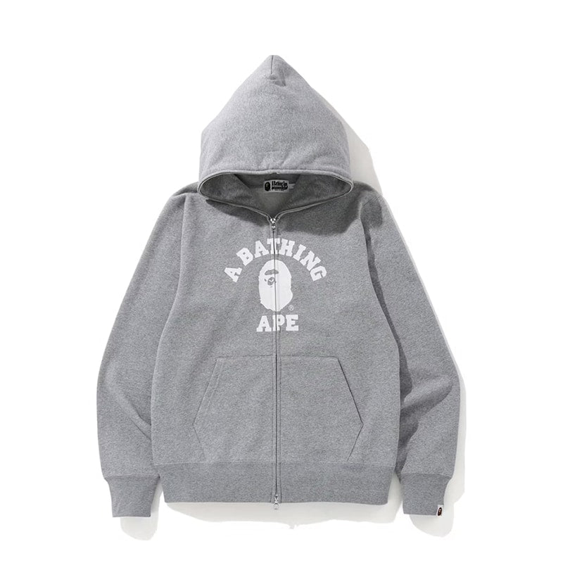 Bape College Logo Full Zip Hoodie - 210000042405 Hidden Hype Clothing