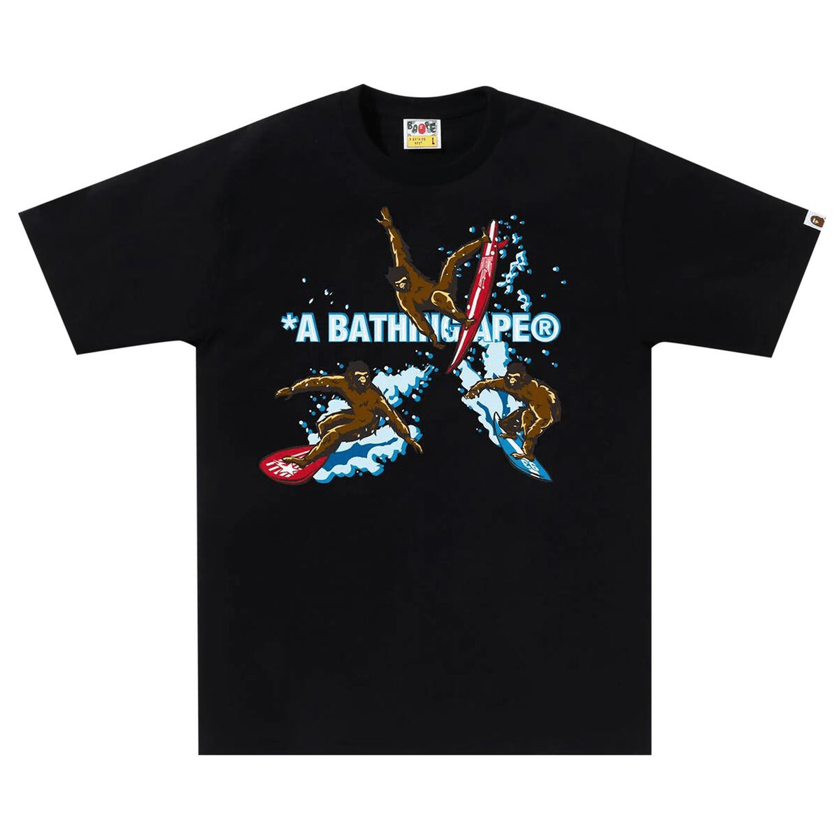 Bape Printed Surfing Apes Tee - 210000093618 Hidden Hype Clothing