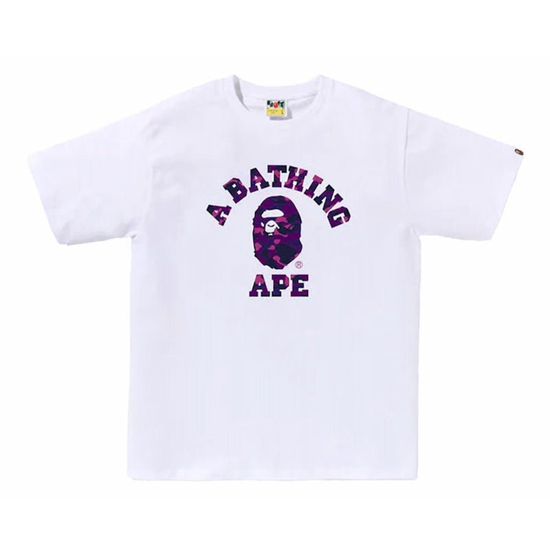 Bape Purple Color Camo College Tee - 210000095580 Hidden Hype Clothing