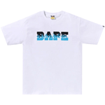 Bape White And Blue Flame Logo Tee - 210000097255 Hidden Hype Clothing