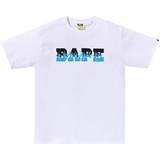 Bape White And Blue Flame Logo Tee - 210000097255 Hidden Hype Clothing