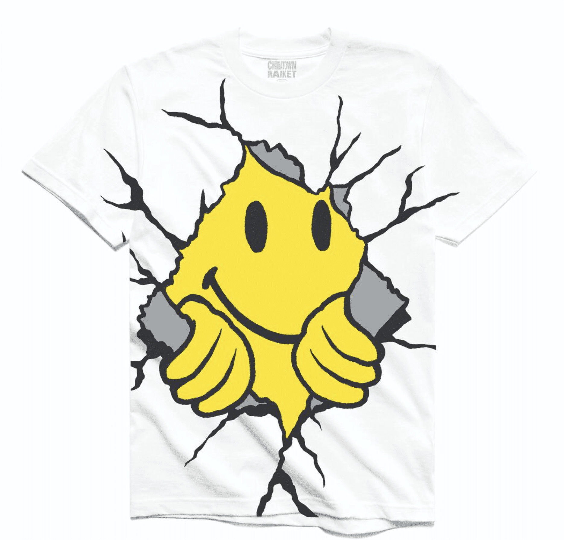 Chinatown Market Smiley Dry Wall Breaker Tee - 210000048298 Hidden Hype Clothing