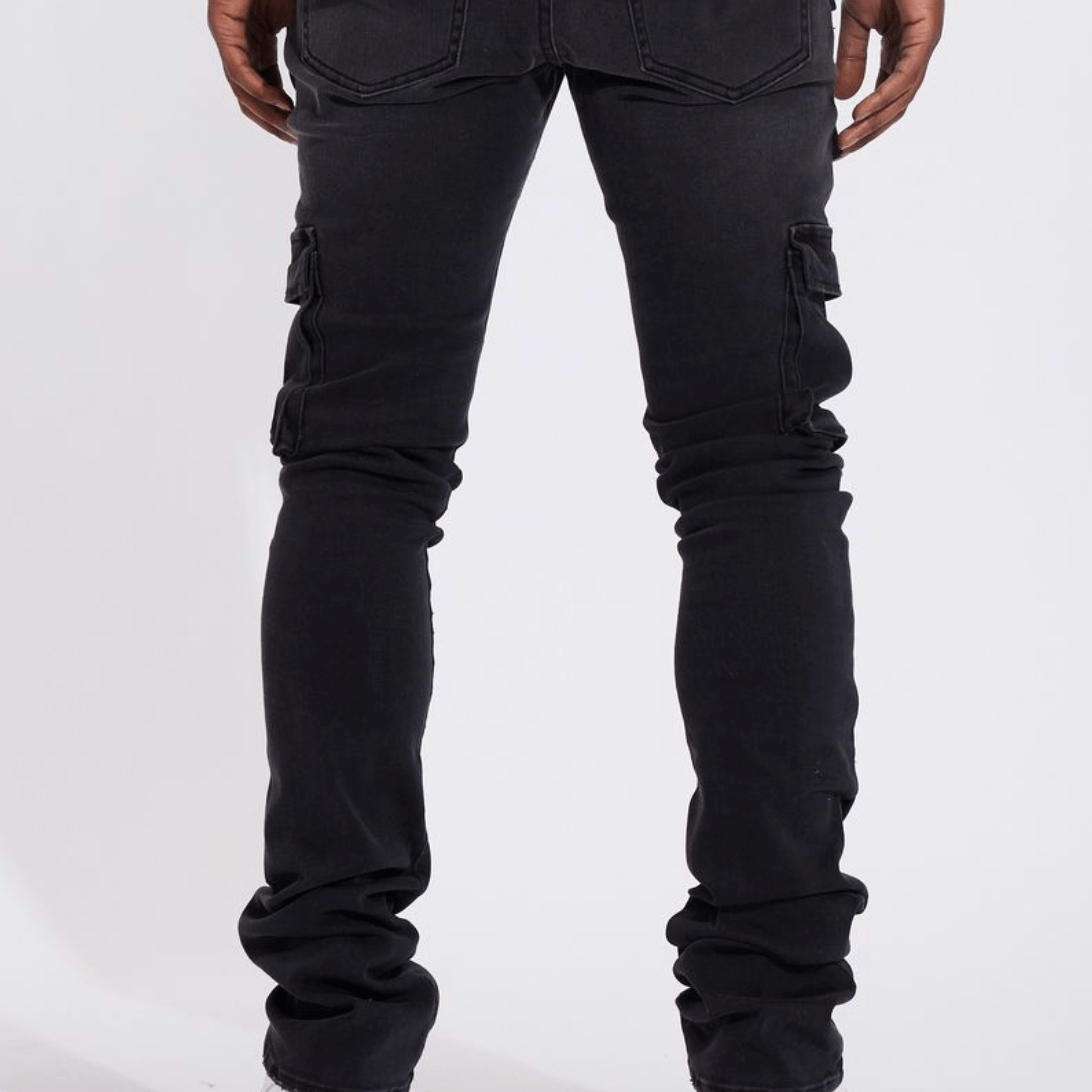 Crysp Denim Jake Cargo Flare Denim - 210000095681 Hidden Hype Clothing