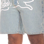 Ice Cream Blue Dog Jean Shorts - 210000095865 Hidden Hype Clothing