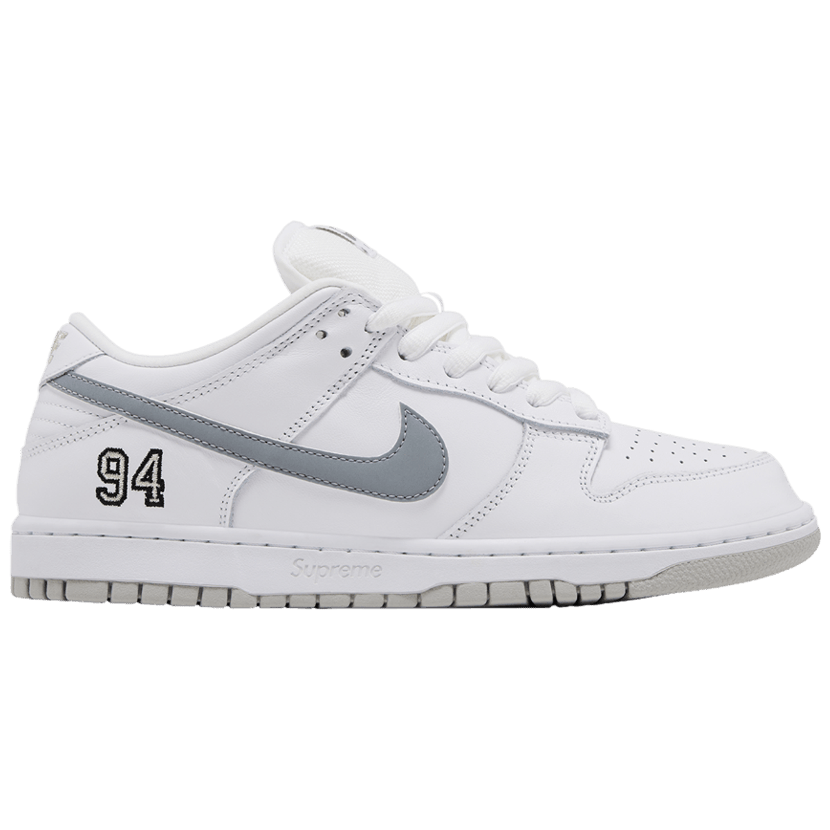 Nike Dunk Low SB Supreme "94 White Metallic Silver” - 210000099987 Hidden Hype Clothing