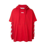 Off White Airport Tape Arrows Double Sleeve Hoodie - 210000060697 Hidden Hype Clothing
