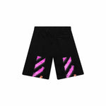 Off White Pink/Orange Marker Sweat Shorts - 210000068393 Hidden Hype Clothing