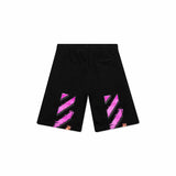 Off White Pink/Orange Marker Sweat Shorts - 210000068393 Hidden Hype Clothing