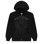 Sp5der OG Web V2 Phantom Zip Up Hoodie - 210000095948 Hidden Hype Clothing