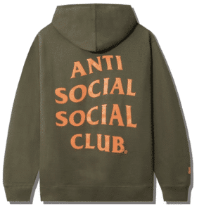 Anti Social Social Club X Undefeated Paranoid Hoodie Olive Back