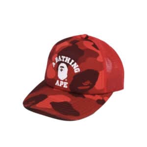 Bape College Trucker Hat Red Camo - Front