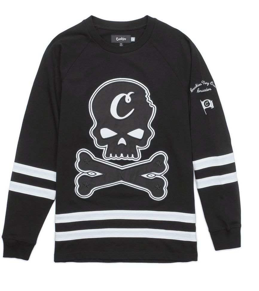 Cookies Crusaders LS Cotton Knit Hockey Jersey Black