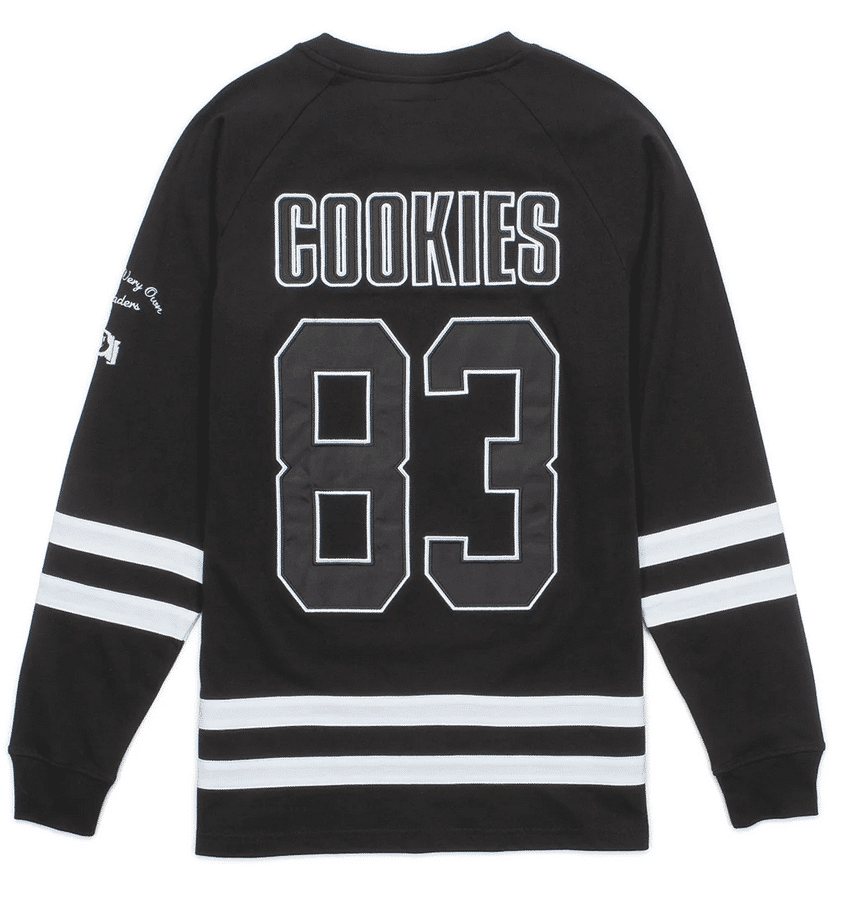 Cookies Crusaders LS Cotton Knit Hockey Jersey Black Back