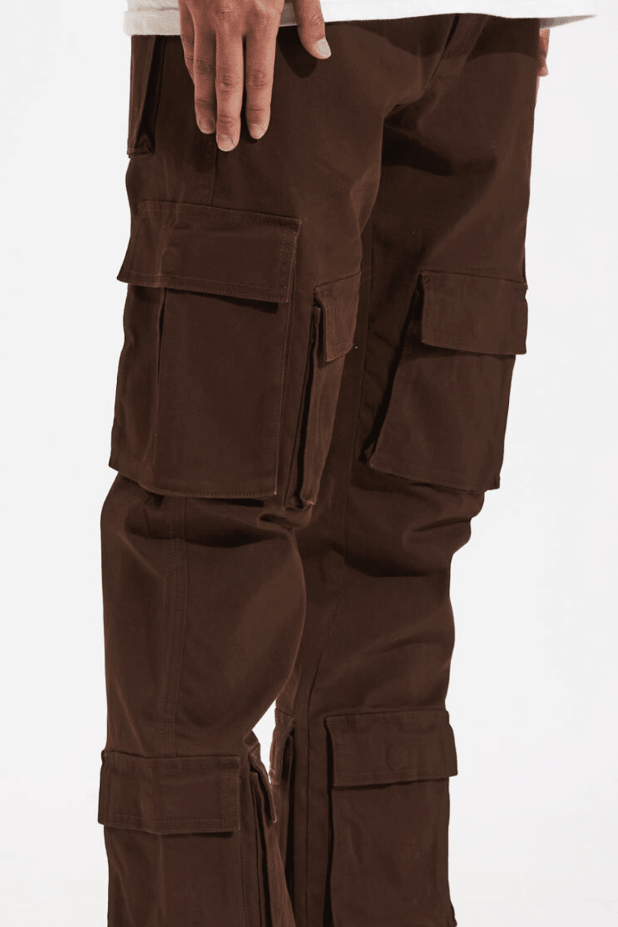 Crysp Denim Fisher Stacked Cargo Close Up