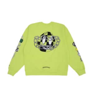 Chrome Hearts Matty Boy Link Crewneck Sweatshirt Lime Green - Back