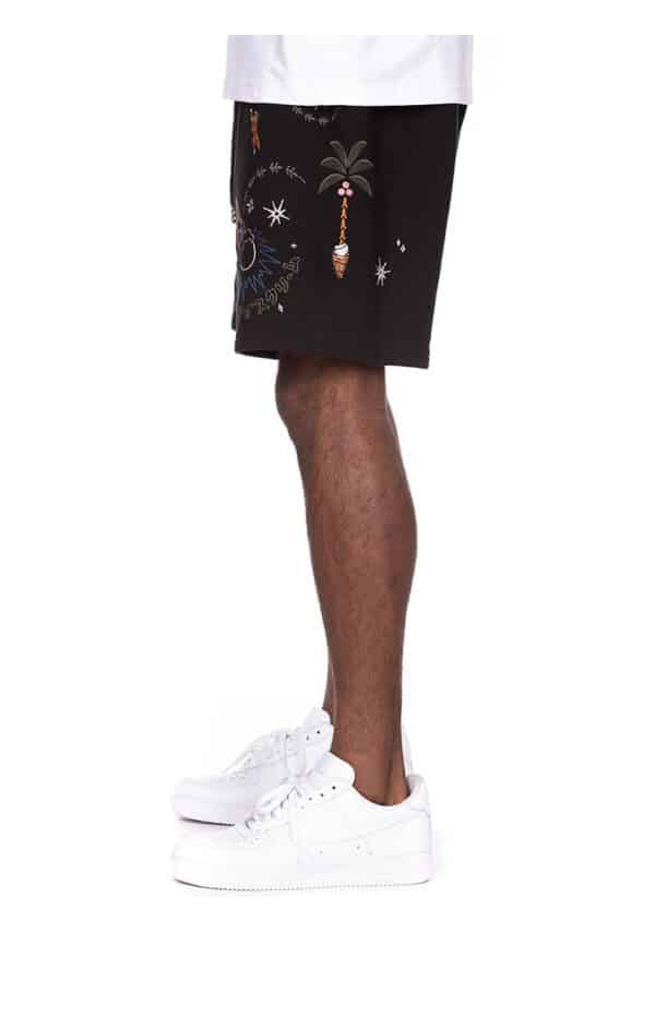 Ice Cream Starry Shorts Black Left Leg